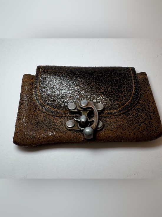 Not know Handbags - Vintage Distressed Brown Leather Belt Pouch Utility Bag w/ Swing Arm Clasp